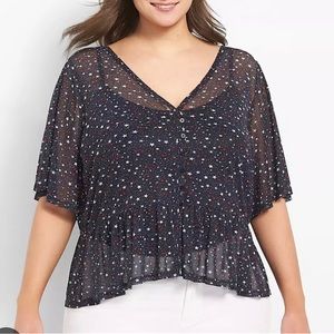 💛 Lane Bryant Patriotic Blouse